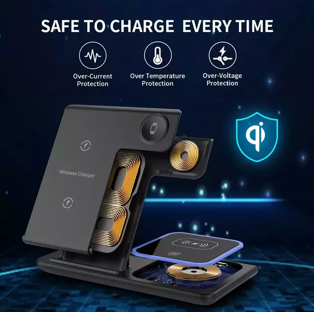 Carregador Turbo por Indução Inteligente - PowerDoc 3 em 1