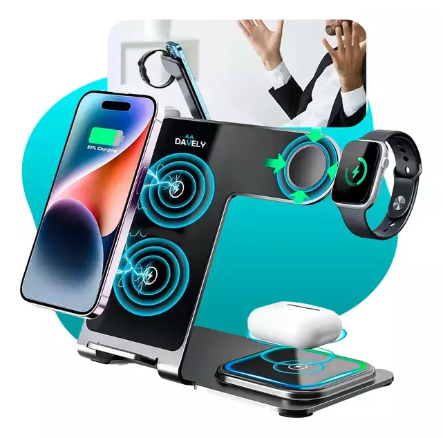 Carregador Turbo por Indução Inteligente - PowerDoc 3 em 1