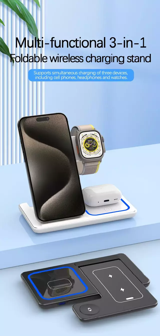 Carregador Turbo por Indução Inteligente - PowerDoc 3 em 1