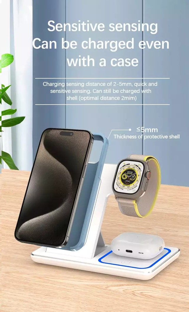 Carregador Turbo por Indução Inteligente - PowerDoc 3 em 1