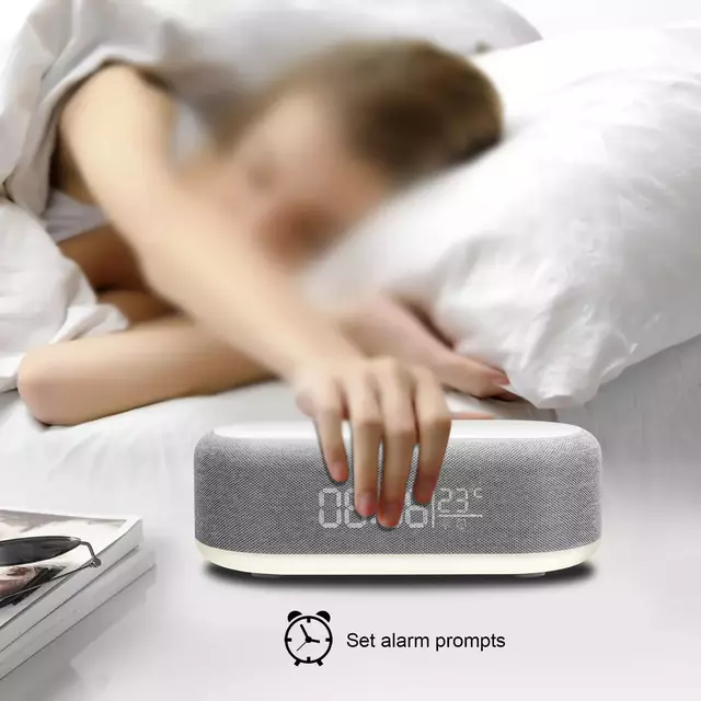 Carregador Wireless com Relógio, Alarme e Luz Noturna para Celulares Compatíveis com Carregamento por Indução Qi